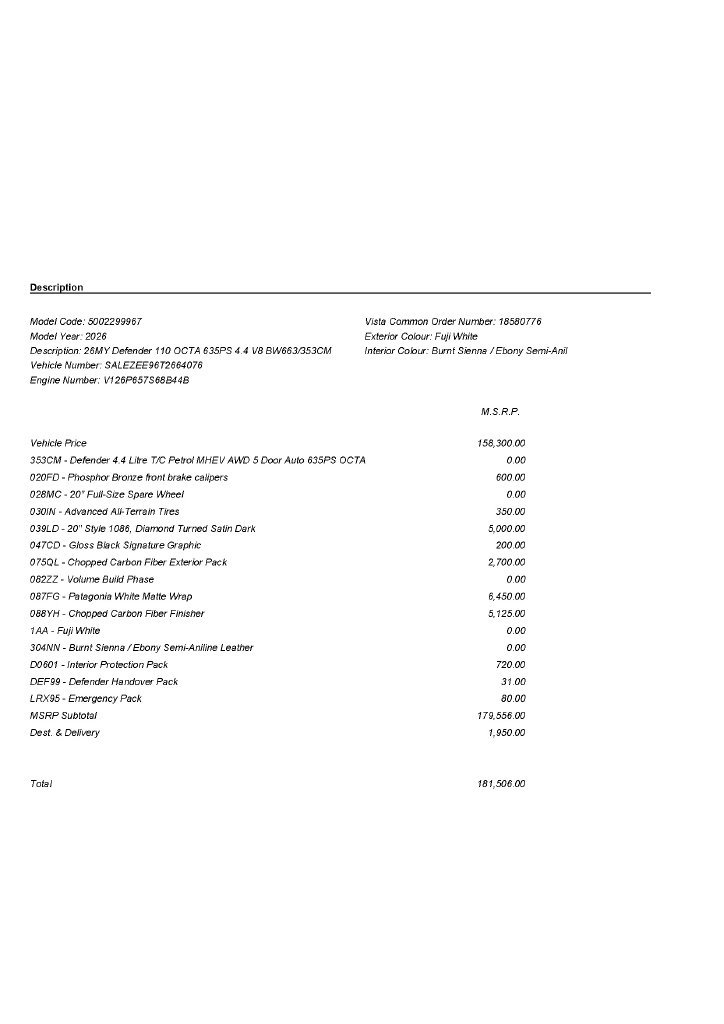New 2026 Fuji White Land Rover OCTA image 3