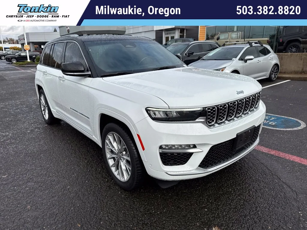 Used 2023 Bright White Clearcoat Jeep Summit 4xe image 1