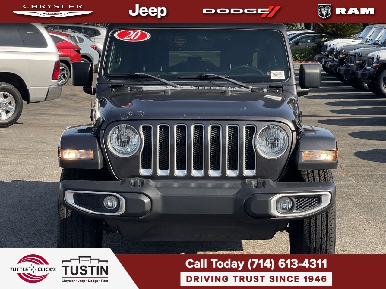 Used 2020 Granite Crystal Metallic Clearcoat Jeep Sahara image 2