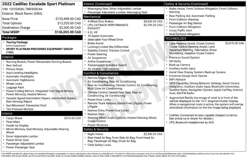 Used 2022 Black Cadillac Sport Platinum image 20