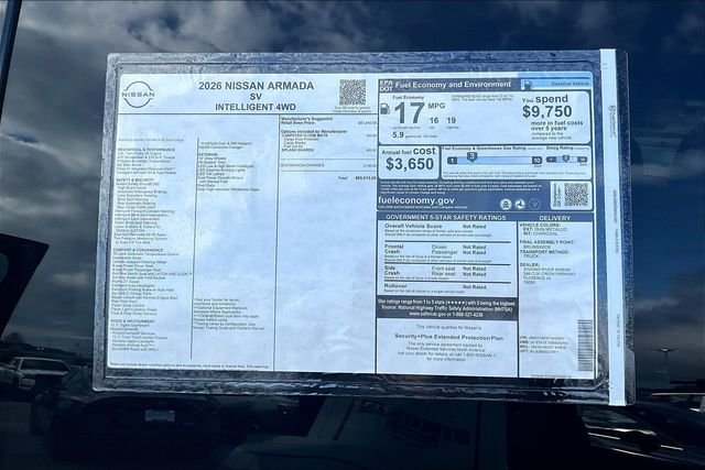 New 2026 Nissan Armada 3.5L TT V6 SV