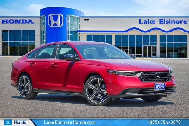 New 2026 Radiant Red Metallic Honda Sport Hybrid image 1