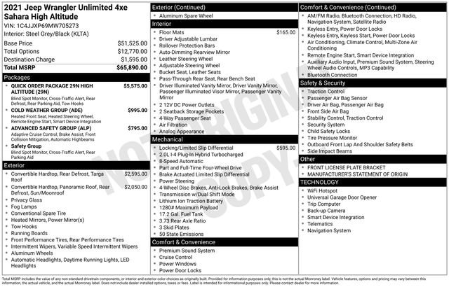 Used 2021 Gray Jeep Unlimited Sahara High Altitude 4xe image 1