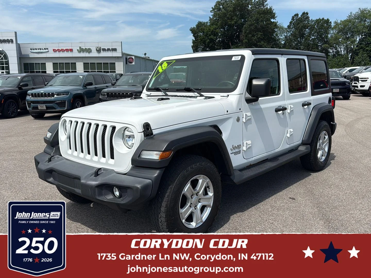 Used 2018 Bright White Clearcoat Jeep Sport S image 1