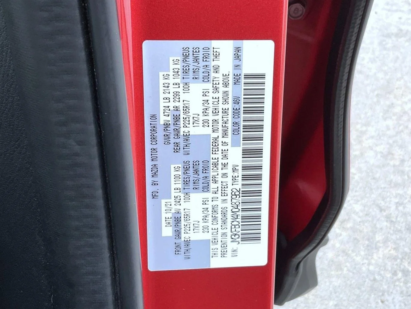 Used 2021 Red Mazda Touring image 26