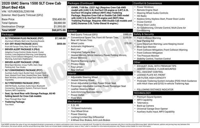 Used 2020 Red GMC SLT image 18
