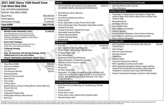 Used 2021 ONYX BLACK GMC Denali image 8