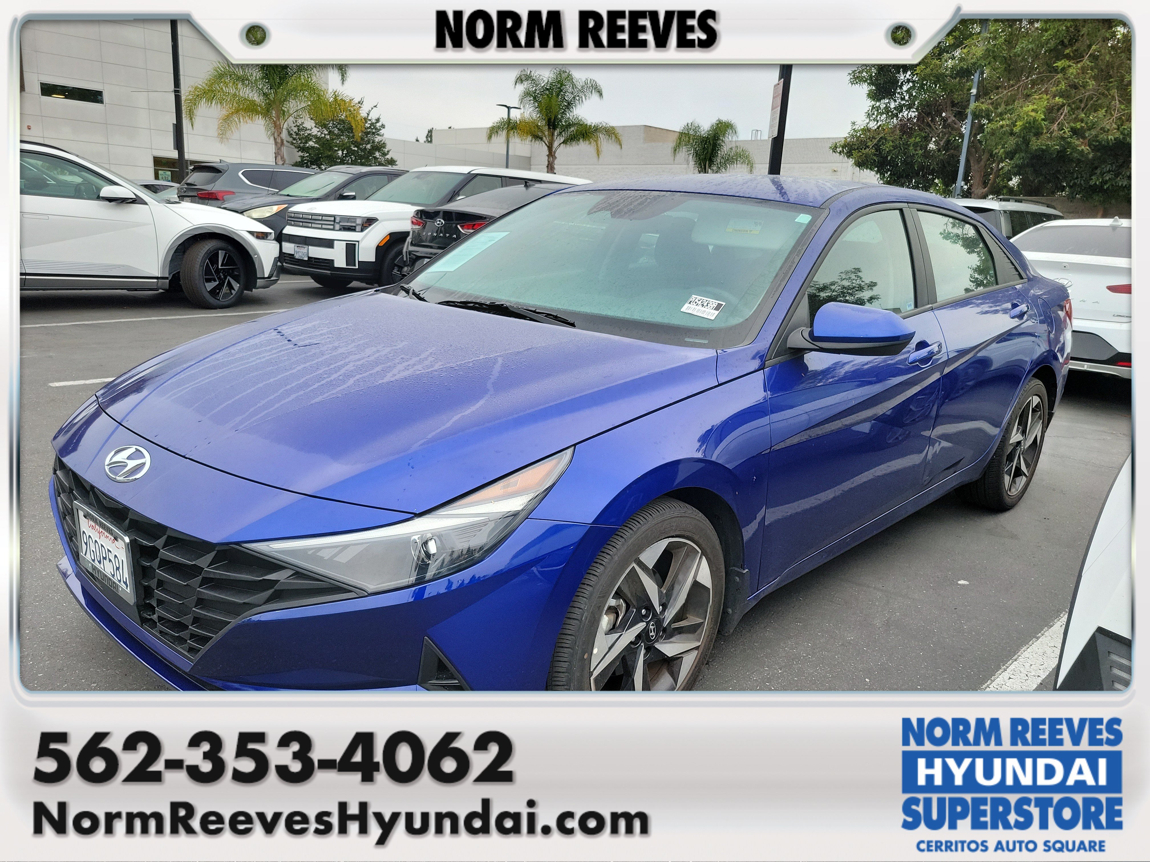 Certified Used 2023 Intense Blue Hyundai SEL image 1