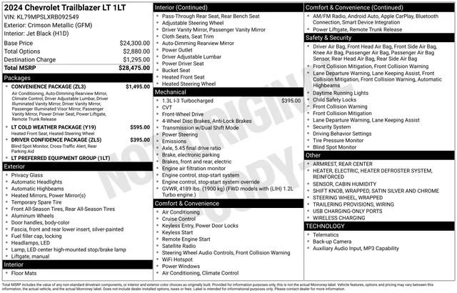 Used 2024 Crimson Metallic Chevrolet LT image 31