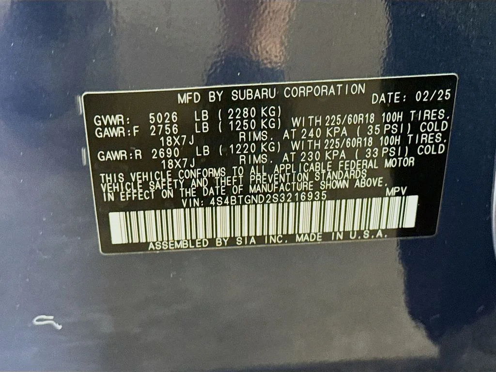 Certified Used 2025 Blue Subaru Limited XT image 43