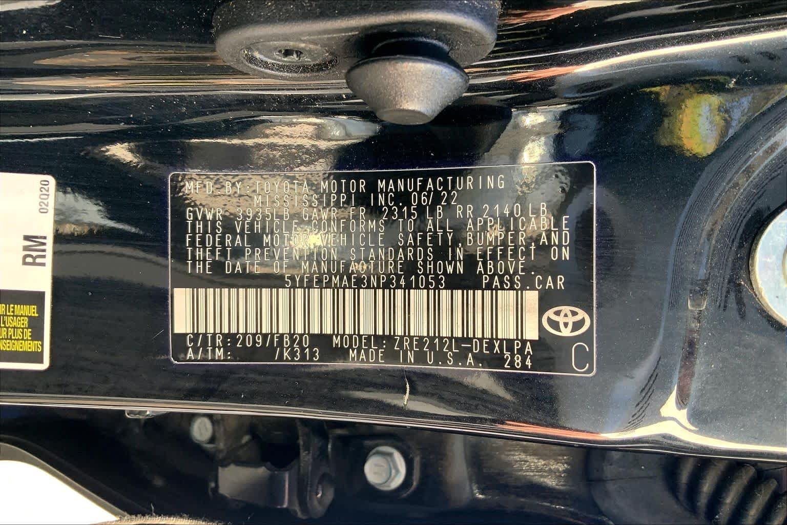 Used 2022 Black Sand Pearl Toyota LE image 32