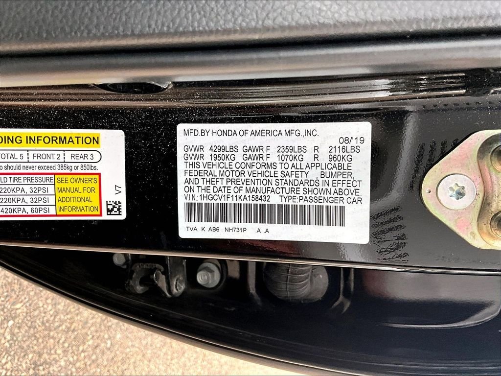 Used 2019 Black Honda LX image 9