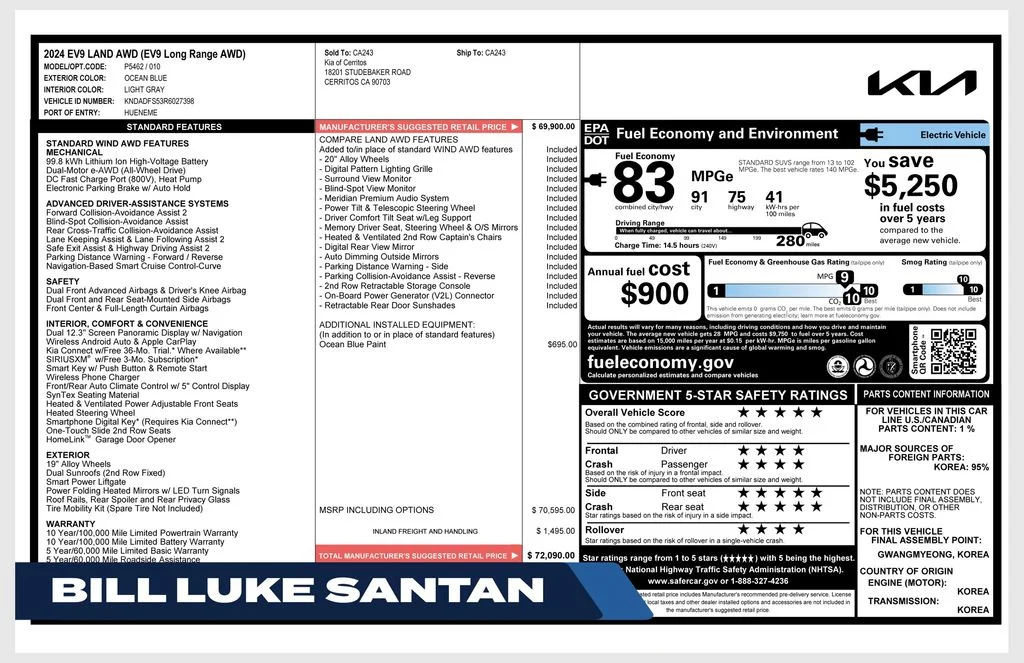 Used 2024 Blue Kia Land image 1