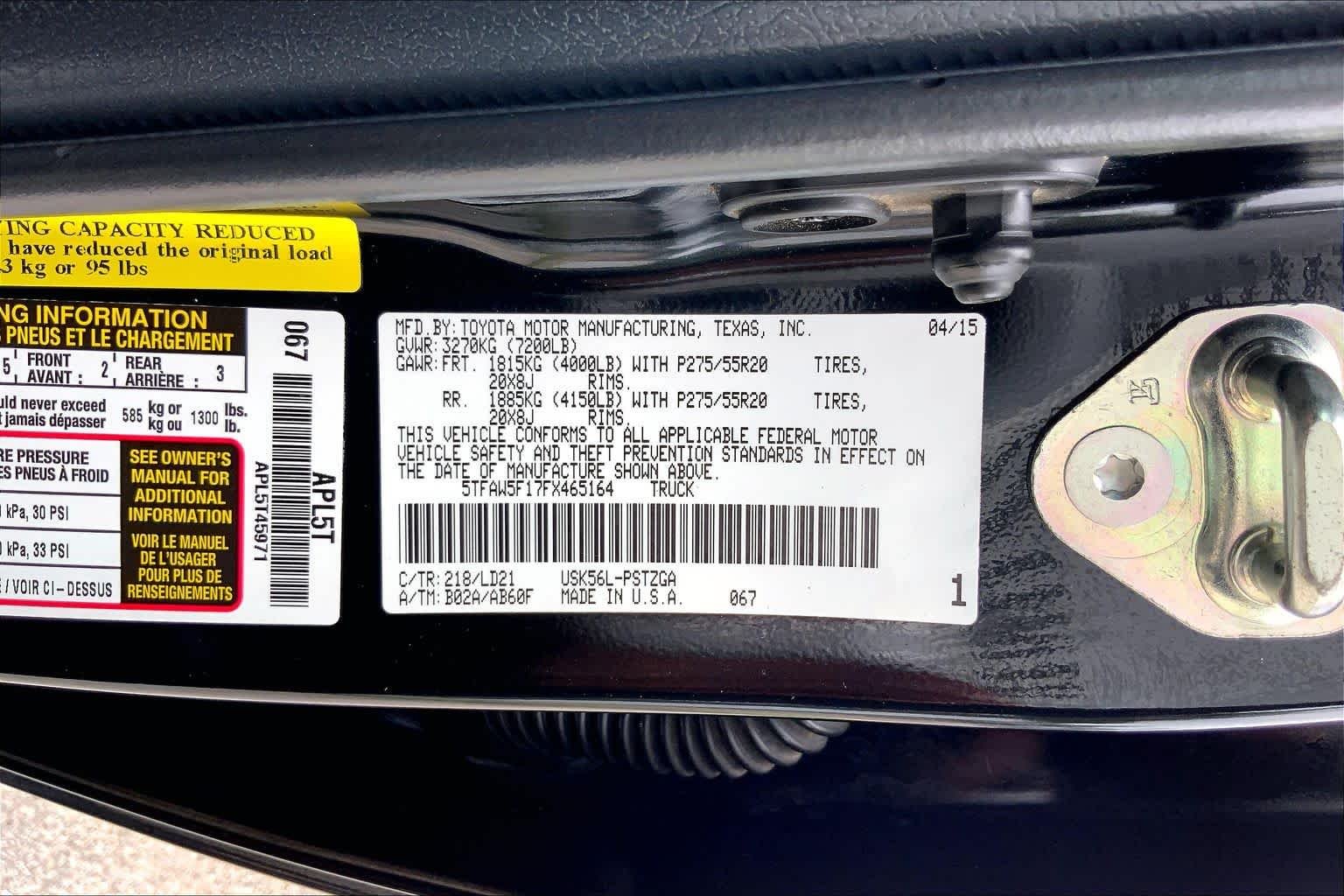 Used 2015 Attitude Black Metallic Toyota 1794 image 35