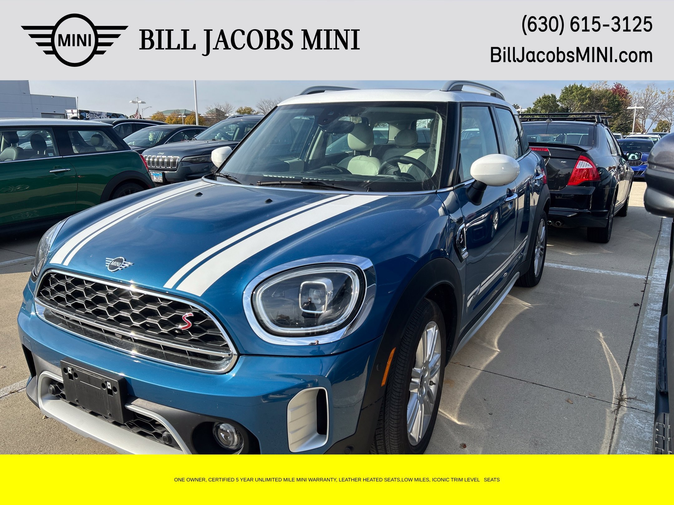Certified Used 2024 Island Blue Metallic MINI Iconic image 1