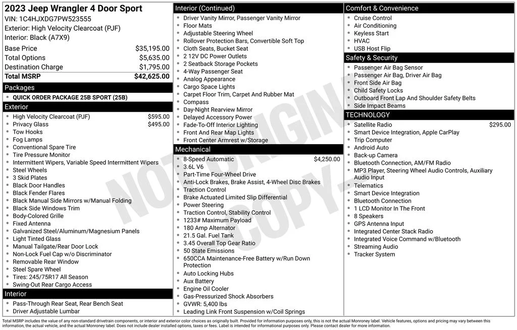 Used 2023 Yellow Jeep Sport image 2