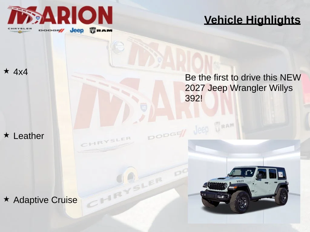New 2027 White/off-white Jeep Willys 392 image 5