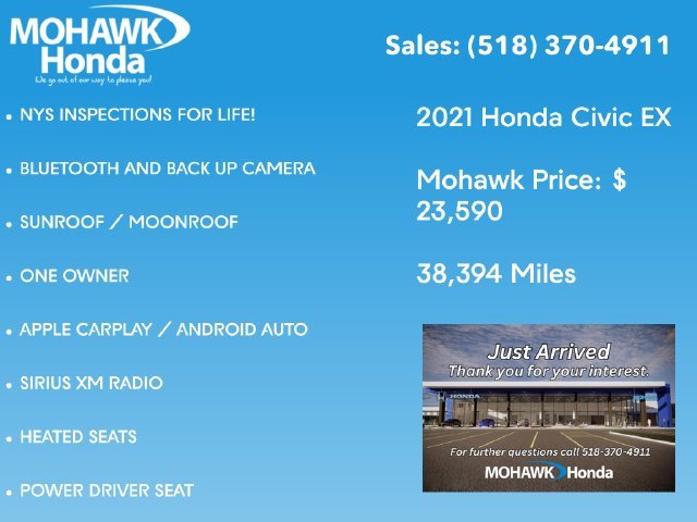 Certified Used 2021 Lunar Silver Metallic Honda EX image 2