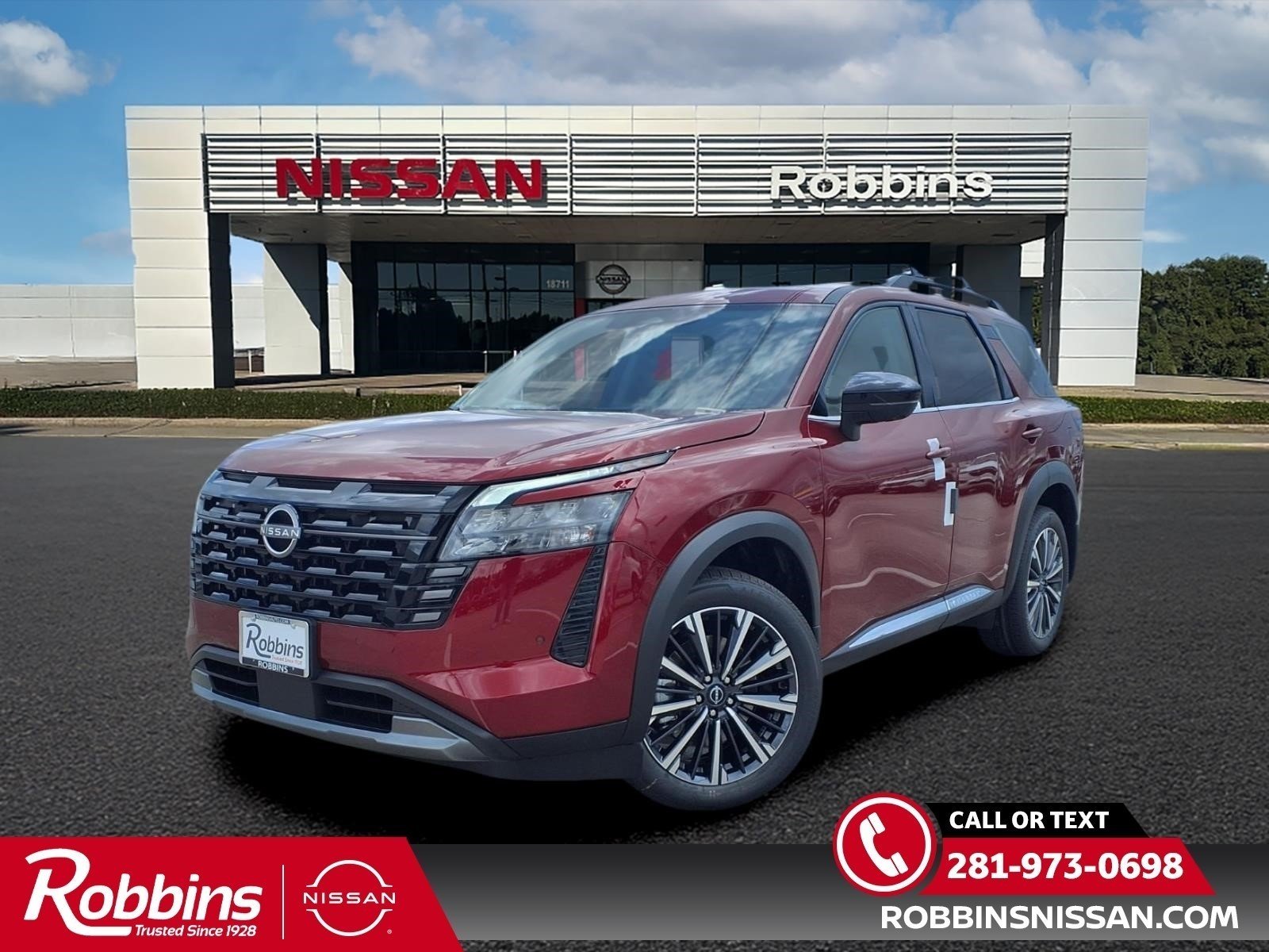 2026 Nissan Pathfinder Platinum Red at Robbins Nissan