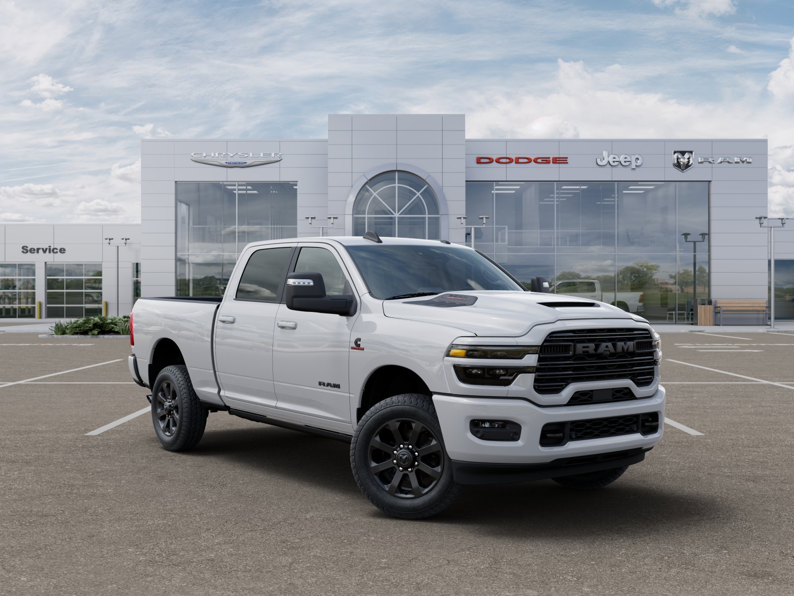 New 2025 Bright White Clear-Coat Exterior Paint RAM Laramie image 29