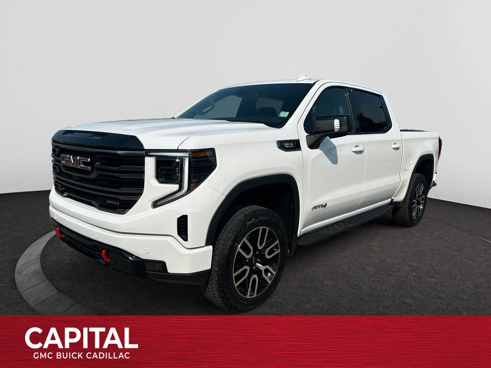 Used 2025 White GMC AT4 Crew Cab 3.0L Leather Sunroof Navigation 4x4 image 1