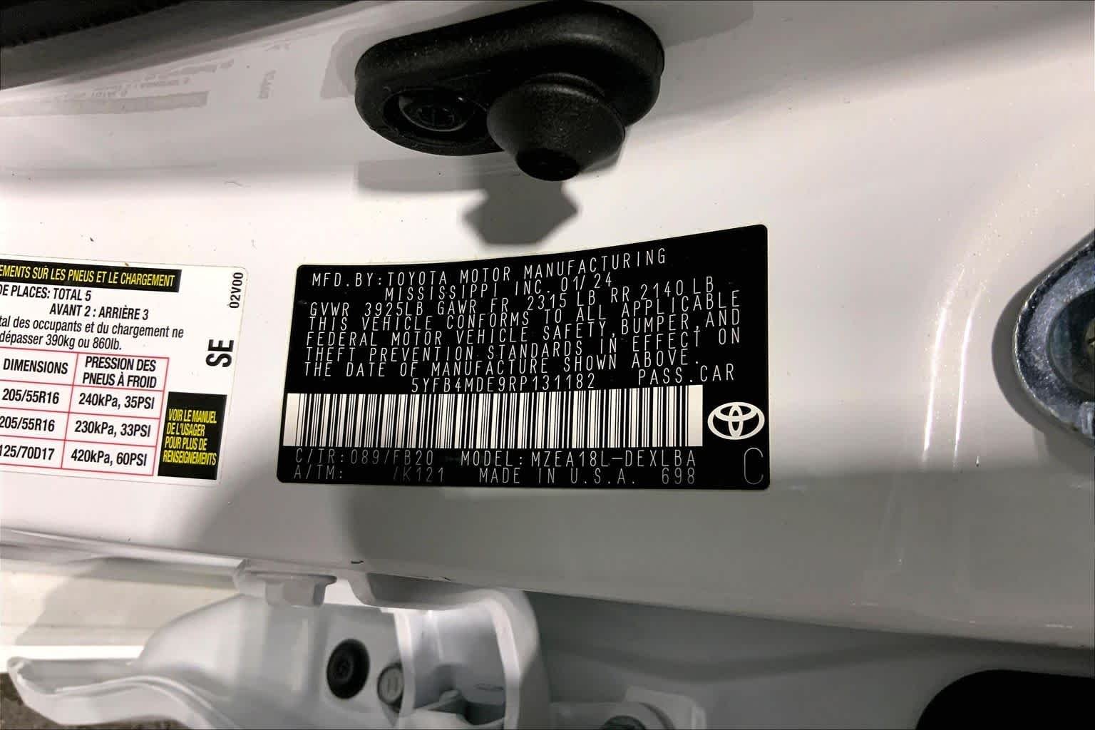 Used 2024 Wind Chill Pearl Toyota LE image 36