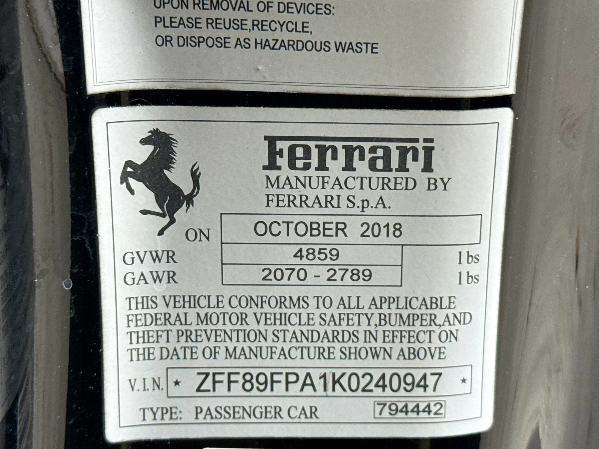 Certified Used 2019 Nero Ferrari Base image 29