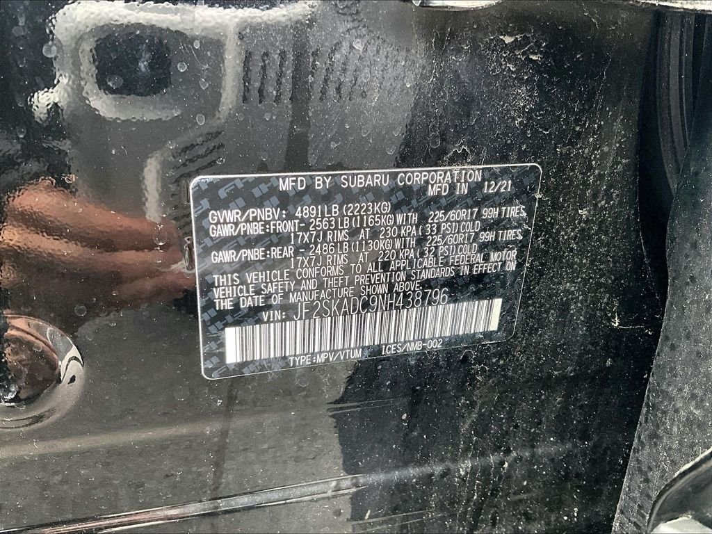 Used 2022 Crystal Black Silica Subaru Premium image 34