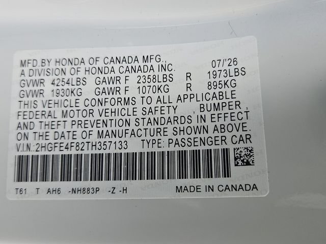 New 2026 Platinum White Pearl Honda Sport image 19