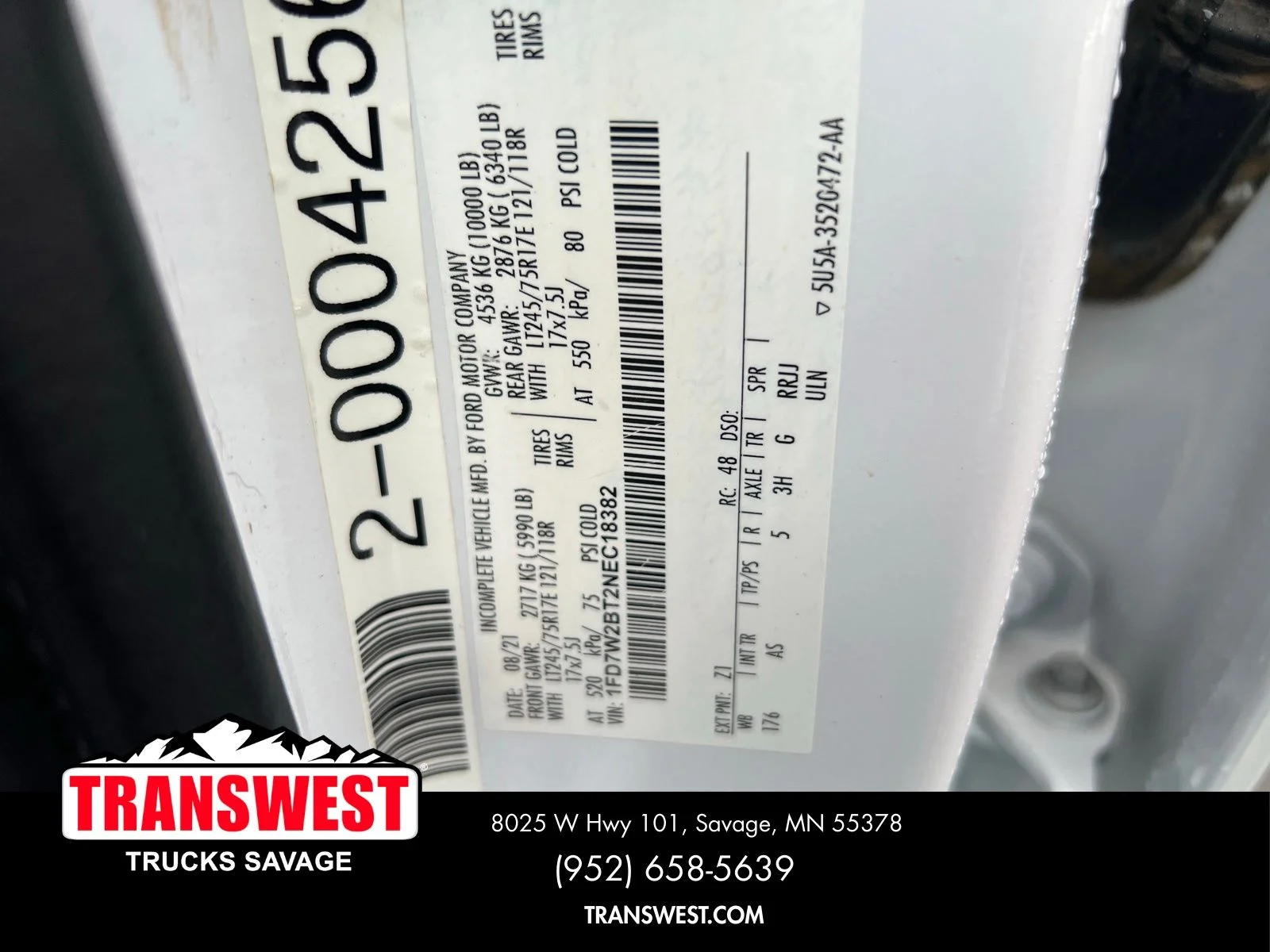 Used 2022 Ford F-250 Super Duty XL with VIN 1FD7W2BT2NEC18382 for sale in Minneapolis, Minnesota