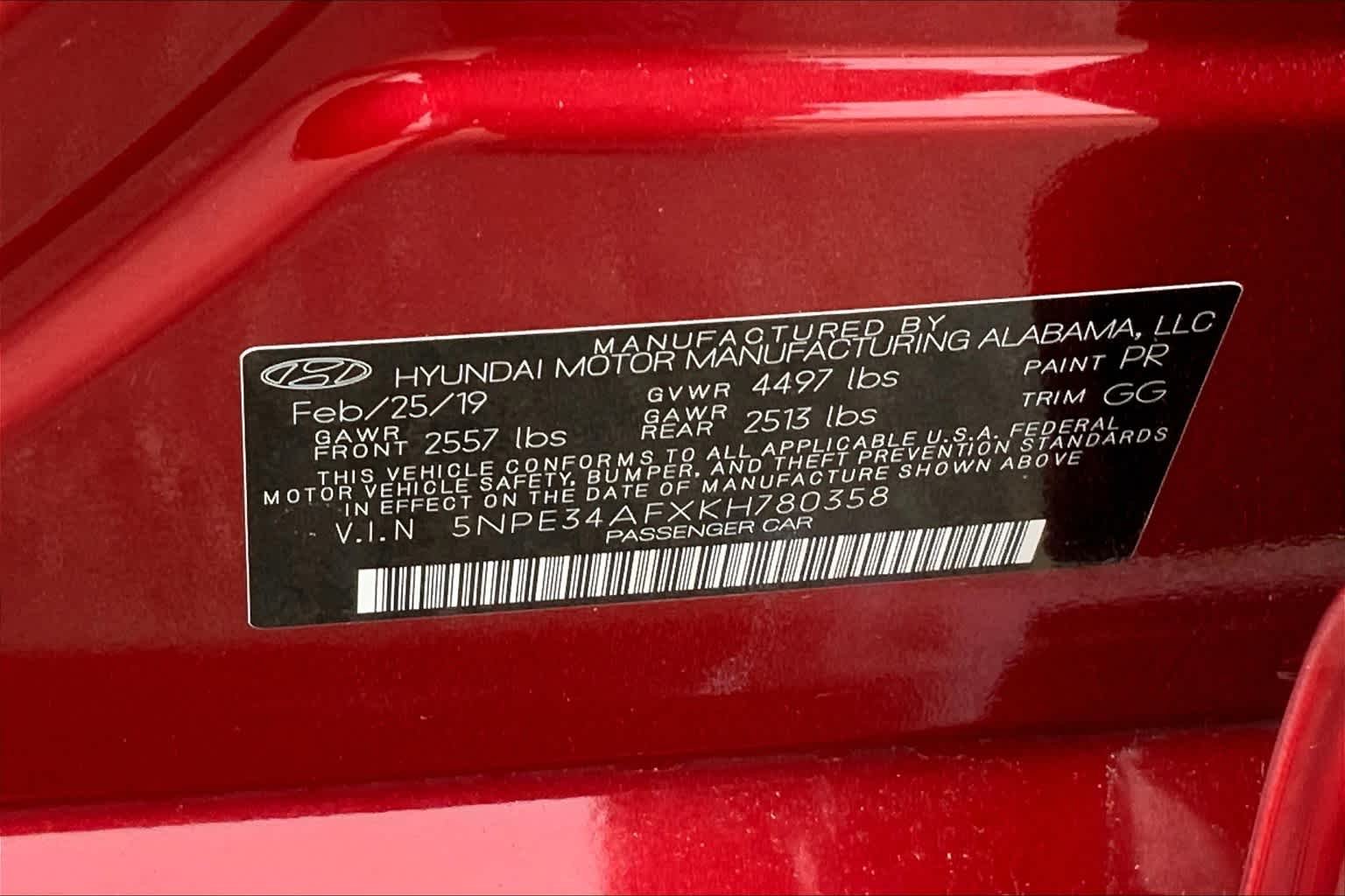 Used 2019 Scarlet Red Hyundai SEL image 29