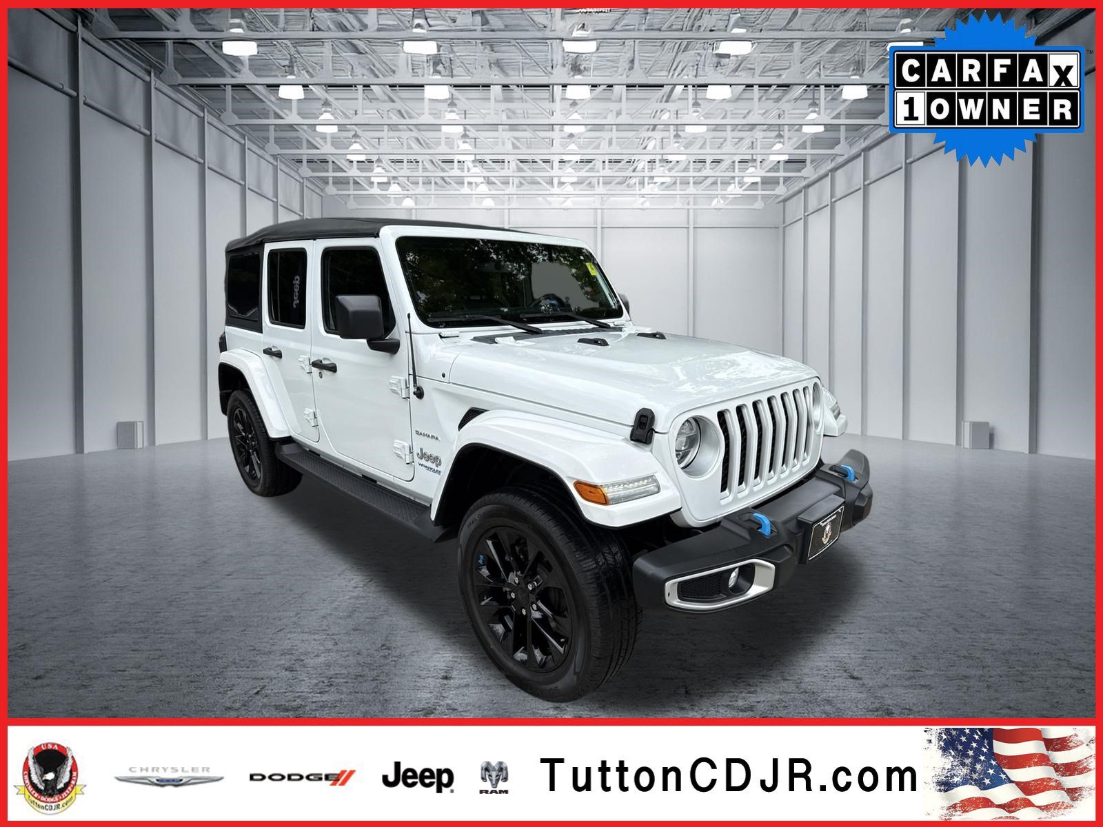 Used 2022 Bright White Clearcoat Jeep Unlimited Sahara image 1