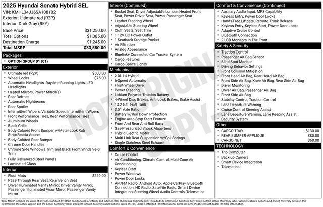 New 2025 Red Hyundai SEL image 24