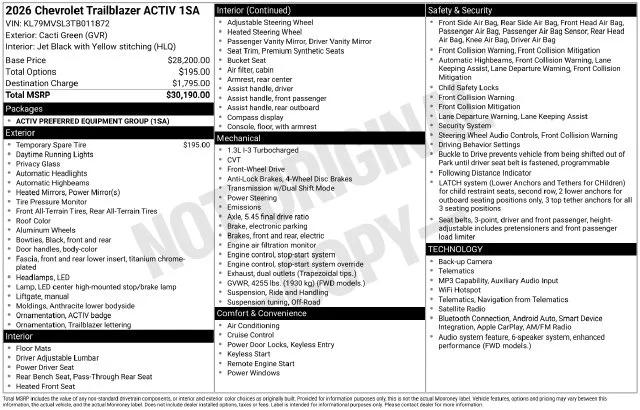 Used 2026 Green Chevrolet ACTIV image 33