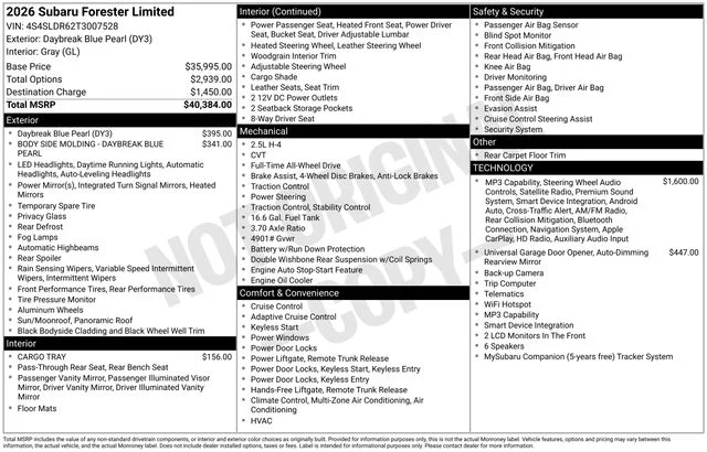 Used 2026 Blue Subaru Limited image 18
