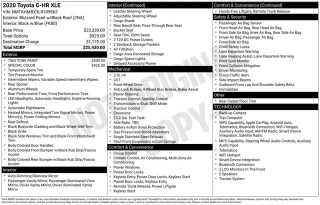 Used 2020 White Toyota XLE image 7
