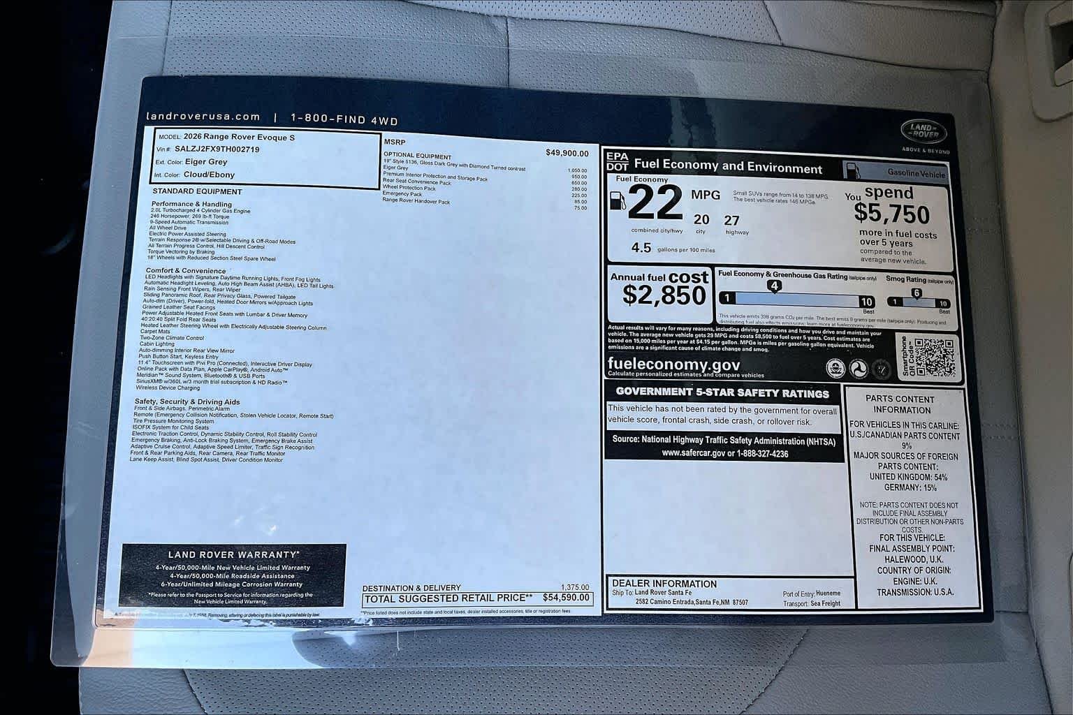 New 2026 Eiger Grey Land Rover Core S image 21
