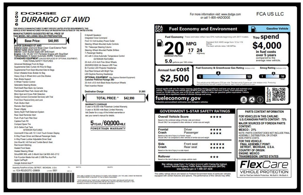 Certified Used 2026 Black Dodge GT image 3