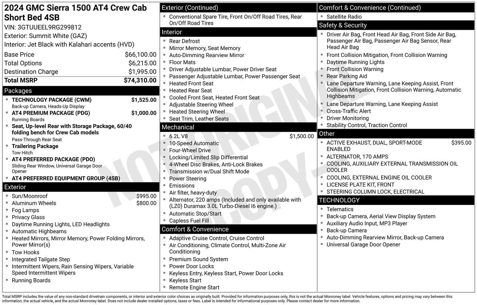 Certified 2024 GMC Sierra 1500 AT4 with VIN 3GTUUEEL9RG299812 for sale in Brainerd, Minnesota
