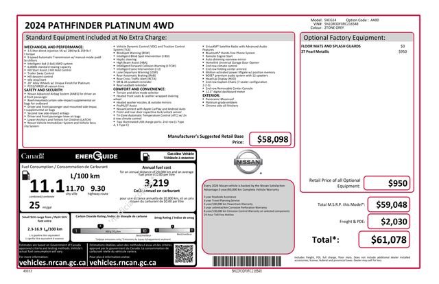 2024 Nissan Pathfinder Platinum 4WD's photo