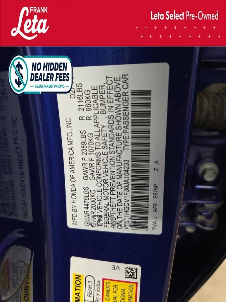 Used 2018 Still Night Pearl Honda  image 27