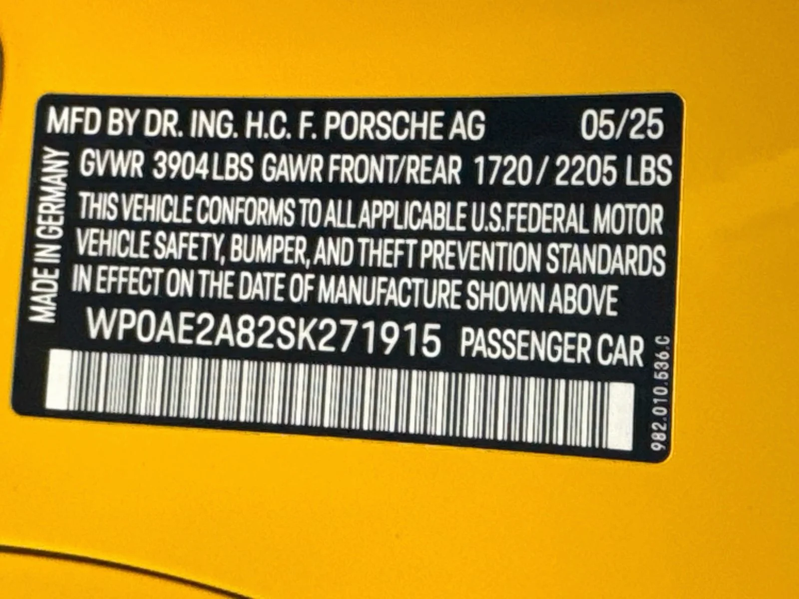 Certified Used 2025 Racing Yellow Porsche GT4 RS image 25