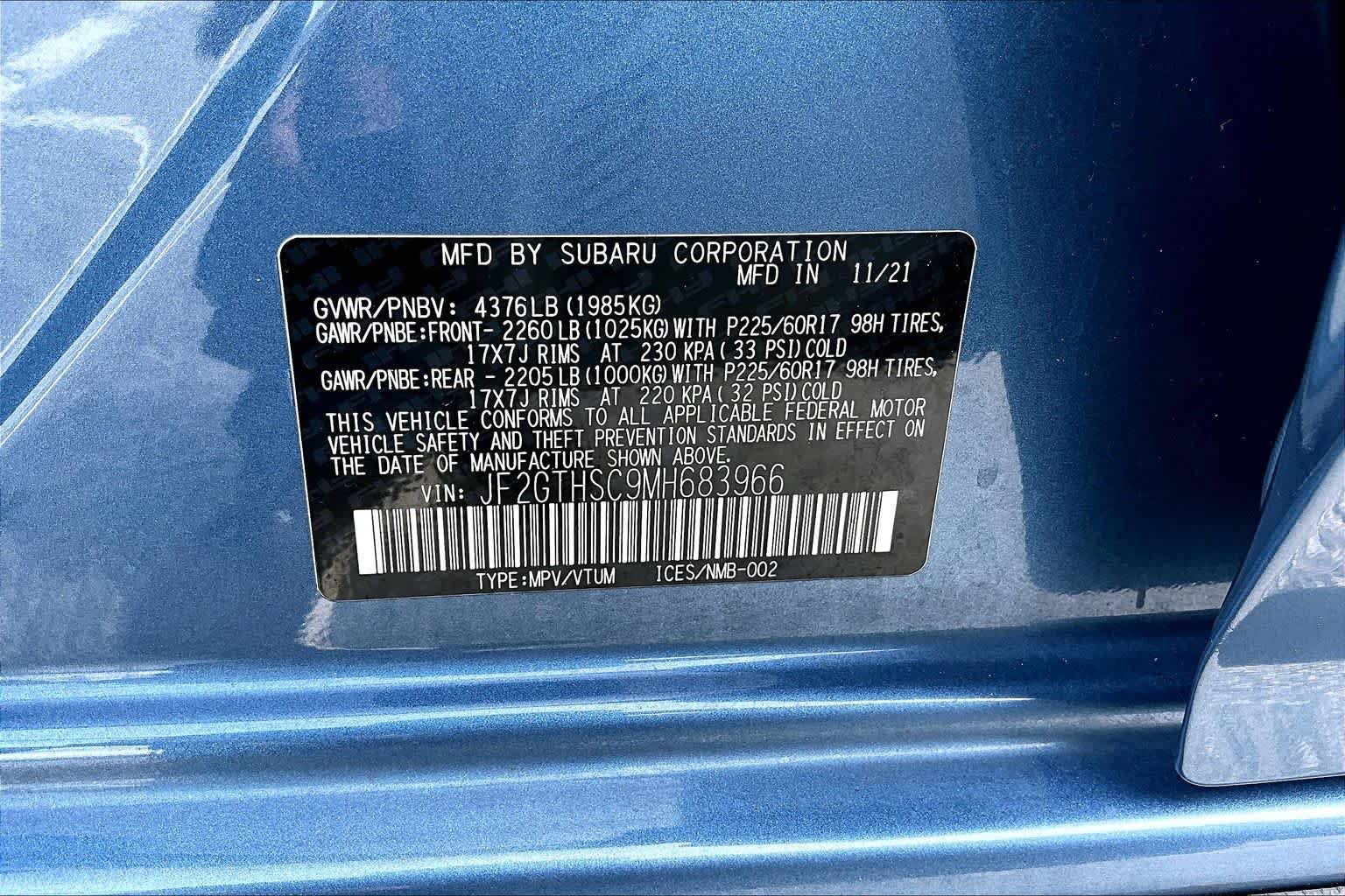Used 2021 Horizon Blue Pearl Subaru Sport image 37