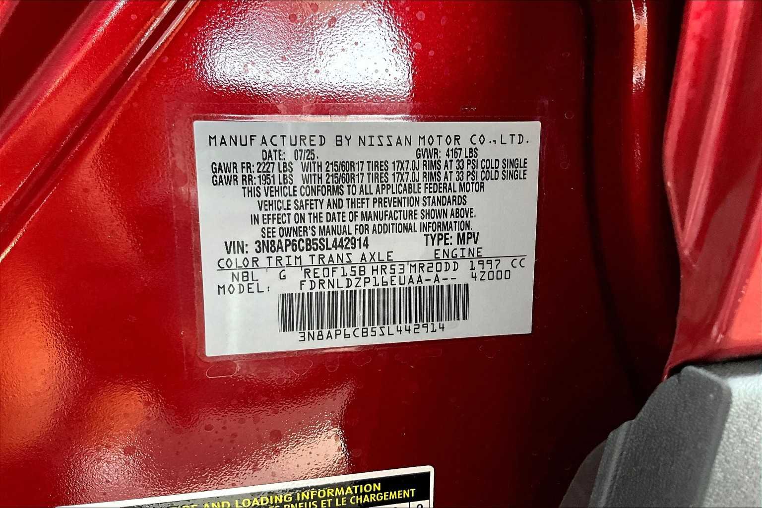 Certified Used 2025 Scarlet Ember Tintcoat Nissan SV image 22
