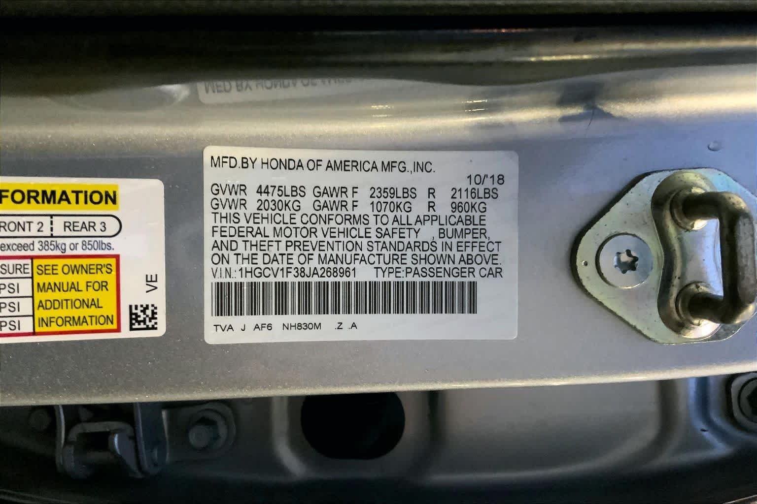 Used 2018 Lunar Silver Metallic Honda Sport 1.5T image 31