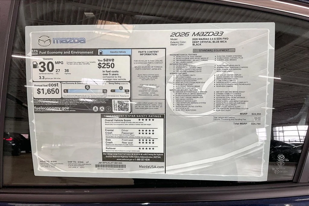 New 2026 Deep Crystal Blue Mica Mazda 2.5 S image 13