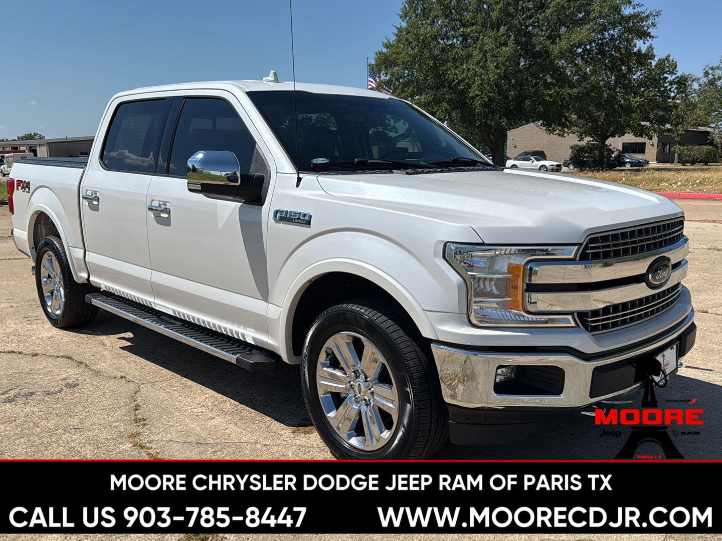 Used 2018 White Platinum Metallic Tri-Coat Ford LARIAT image 1