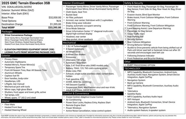 Used 2025 White GMC Elevation image 38