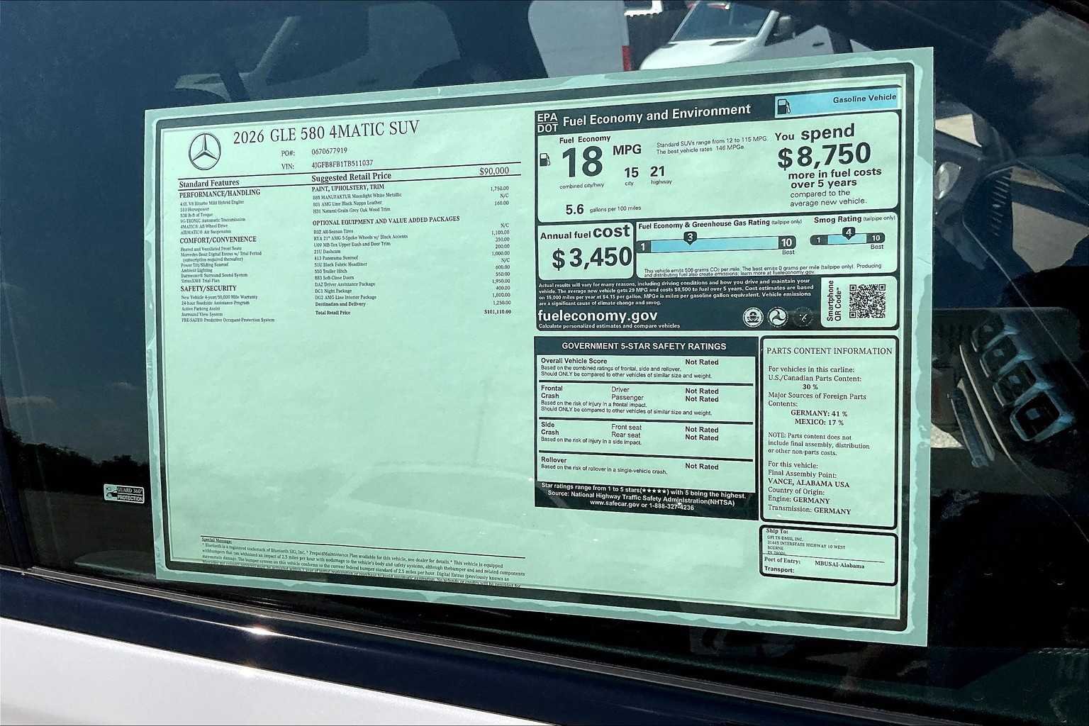 New 2026 MANUFAKTUR Moonlight White Metallic Mercedes-Benz GLE 580 image 16
