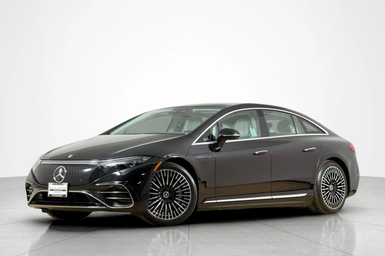 Certified Used 2023 Obsidian Black Metallic Mercedes-Benz EQS 450+ image 1
